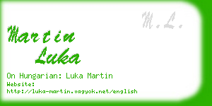 martin luka business card